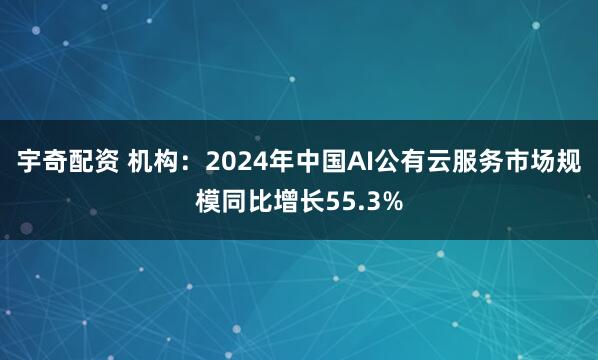 宇奇配资 机构：2024年中国AI公有云服务市场规模同比增长55.3%